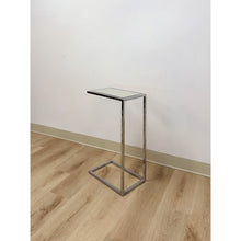 Load image into Gallery viewer, Mirrored Top Side Table Chrome Hollywood Regency Vintage Accent Glam Modern