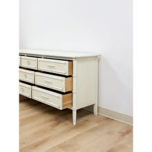 Load image into Gallery viewer, Vintage Thomasville Paoletti Faux Bamboo 9 Drawer Dresser White Hollywood Regency