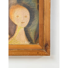 Load image into Gallery viewer, Brutalist Figurative Oil Painting Signed Simon 1970 Postmodern Figures Art