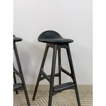 Load image into Gallery viewer, Rare Erik Buch MCM Teak Barstool Pair Danish Modern Vintage Collector Find