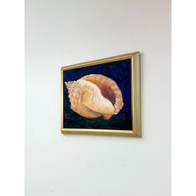 Load image into Gallery viewer, Conch Shell Still Life Original Painting Elinor White, Gold Frame Oil on Canvas