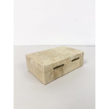 Load image into Gallery viewer, Vintage Tessellated Beige Stone Inlay Box, Petite Stoneware Vessel