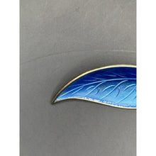 Load image into Gallery viewer, David Anderson Sterling Silver Leaf Set, Brooch And Earrings With Blue Enamel