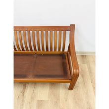 Load image into Gallery viewer, MCM Danish Modern Cognac Color Two Seat Couch Curved Bench Sculptural Seating