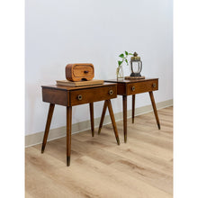 Load image into Gallery viewer, Pair of Vintage Atomic Nightstands Retro Bedside Tables MCM End Tables