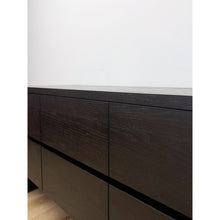 Load image into Gallery viewer, Modern Crate and Barrel "Cortez" Black Six Drawer Dresser Curved With Soft Close