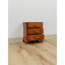 Load image into Gallery viewer, Vintage Mini Dresser Tiger Engraved Top Three Drawer Transitional Primitive