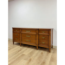 Load image into Gallery viewer, Vintage Dresser Drexel Transitional MCM Nine Drawer Lowboy Brass Handles