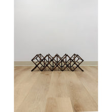 Load image into Gallery viewer, Dark Bamboo Twelve Bottle Wine Rack Vintage Coastal Boho Bar Accent