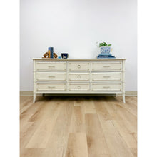Load image into Gallery viewer, Vintage Thomasville Paoletti Faux Bamboo 9 Drawer Dresser White Hollywood Regency