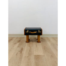 Load image into Gallery viewer, Vintage Leather Walking Suitcase Side Table with Legs Eclectic Accent, Rare