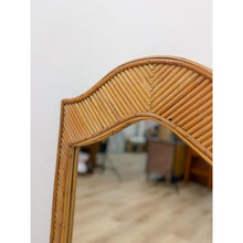Load image into Gallery viewer, Coastal Pencil Reed Rattan Tall Arched Wall Mirror, Woven Wood Frame