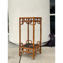 Load image into Gallery viewer, Bamboo Planter Stand Vintage Hollywood Regency Chinoiserie Tall Coastal