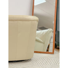 Load image into Gallery viewer, Vintage Cream Leather MCM Postmodern Swivel Glider Chair Pair 28" Wide