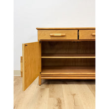 Load image into Gallery viewer, Vintage Coastal Wicker Rattan Blonde Buffet Natural Wood Two Drawer Cabinet