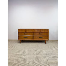 Load image into Gallery viewer, Heritage MCM Lowboy 7-Drawer Dresser Unique Brass Pulls Vintage Long Dresser