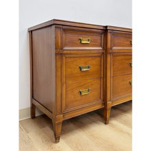 Load image into Gallery viewer, Vintage Dresser Drexel Transitional MCM Nine Drawer Lowboy Brass Handles