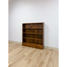Load image into Gallery viewer, Vintage MCM Solid Walnut Four Shelf Bookcase Shallow Display MidCentury Shelving