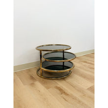 Load image into Gallery viewer, Milo Baughman Style Tubular Chrome Swivel Coffee Table Smokey Glass MCM
