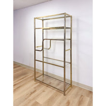 Load image into Gallery viewer, Vintage Milo Baughman Style Brass Tone Etagere Shelf Vintage Hollywood Regency
