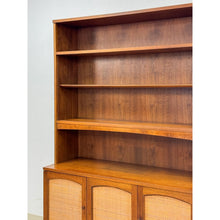 Load image into Gallery viewer, Vintage Lane MCM Hutch Rhythm Cane Door Bookcase Display China Cabinet Shelving