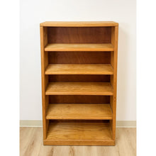 Load image into Gallery viewer, Vintage MCM Nature Light Oak Bookshelf, Five Shelf with Rounded Edges, Rustic