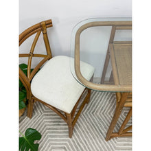 Load image into Gallery viewer, Vintage Rattan Bistro Set Counter Height Bar Stools Table Coastal Honeymoon Set