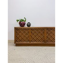 Load image into Gallery viewer, Drexel Collage MCM Low Console Lattice Door Faces Vintage Credenza Finished Back