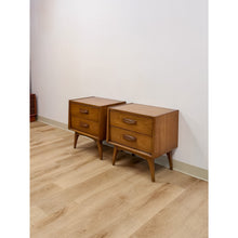 Load image into Gallery viewer, Vintage United MCM Nightstands Collectible Retro Walnut Bedside Tables w Drawers