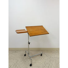 Load image into Gallery viewer, Danish Teak MCM Rolling Music Stand Adjustable Side Table 28"-37" Tall