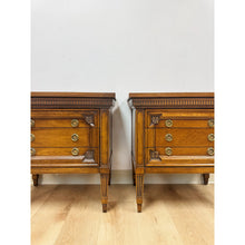 Load image into Gallery viewer, Vintage Nightstands White Furniture Co Traditional Engraved Brass Pair