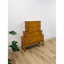 Load image into Gallery viewer, Handmade Vintage Tiered Apothecary Cabinet Fifteen Drawers Antique Style
