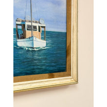Load image into Gallery viewer, Buster Hall Bahamian Fishing Boat Original Painting Signed 1984 Coastal Nautical