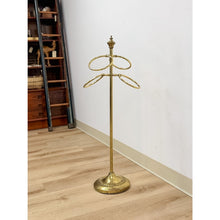 Load image into Gallery viewer, Vintage Towel Rack Brass Regency Freestanding Scarf Rack Hollywood Regency MCM