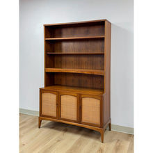 Load image into Gallery viewer, Vintage Lane MCM Hutch Rhythm Cane Door Bookcase Display China Cabinet Shelving