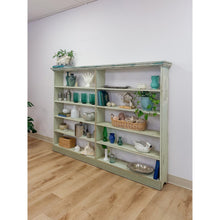 Load image into Gallery viewer, Handmade Seafoam Coastal Wood Shelf Weathered Vintage Display Storage 10 Shelves