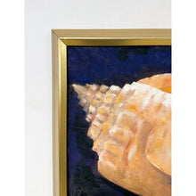 Load image into Gallery viewer, Conch Shell Still Life Original Painting Elinor White, Gold Frame Oil on Canvas