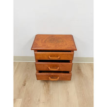 Load image into Gallery viewer, Vintage Mini Dresser Tiger Engraved Top Three Drawer Transitional Primitive