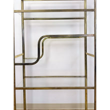 Load image into Gallery viewer, Vintage Milo Baughman Style Brass Tone Etagere Shelf Vintage Hollywood Regency