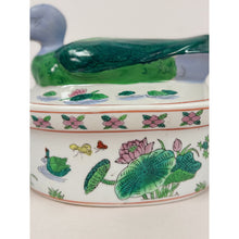 Load image into Gallery viewer, Famille Verte Style Ceramic Duck Figure Lidded Serving Dish