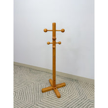 Load image into Gallery viewer, Vintage Atomic Coat Hat Rack Glossy Pine MCM Entryway Stand Mid Century Modern