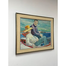 Load image into Gallery viewer, The Boatman Original Oil Painting Signed M.W. Picchi Couple Boat Nautical Art