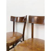 Load image into Gallery viewer, Pair of Vintage MCM Walnut Bentwood Chairs, Curved Wood Accent Seating