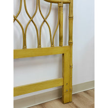 Load image into Gallery viewer, Coastal, Yellow Faux Bamboo, Hollywood Regency, Twin Headboard, Woven Details