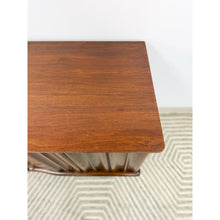 Load image into Gallery viewer, Rare United Furniture MCM Long Dresser Intricate Wood Pulls Vintage Lowboy