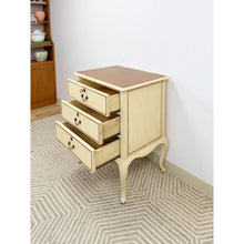 Load image into Gallery viewer, Beige Vintage Provincial Chest of Three Drawers Storage Wood Dresser Lock/Keys