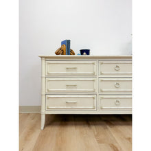 Load image into Gallery viewer, Vintage Thomasville Paoletti Faux Bamboo 9 Drawer Dresser White Hollywood Regency