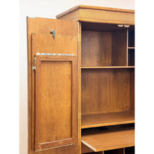 Load image into Gallery viewer, Coastal Boho Faux Bamboo Wicker Rattan Armoire Wardrobe Combo with Foldout Desk