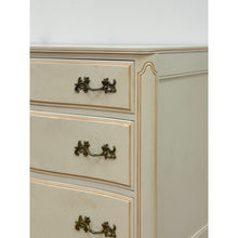 Load image into Gallery viewer, Vintage Pair of Chests French Provincial White 3 Drawer Cabriole Leg Nightstands