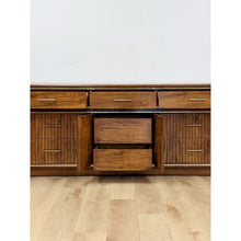 Load image into Gallery viewer, Vintage MCM Bassett Nine Drawer Fluted Dresser Brass Pulls and Trim Mid Century